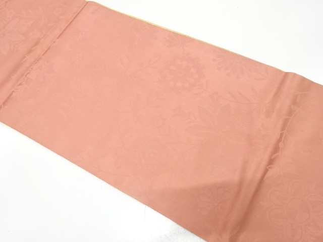 JAPANESE KIMONO / ANTIQUE FUKURO OBI / WOVEN FLOWER